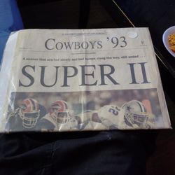 Cowboys 93 Super Bowl News Paper 