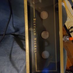 THick HEAVY DISPLAY WITH OLD BUFFALO NICKELS