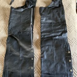 Mens Leather Motorcycle Chaps