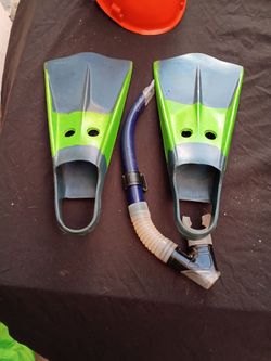 Flippers and snorkel