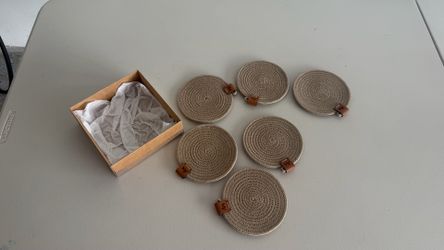 Set of 6 Woven Drink Coasters