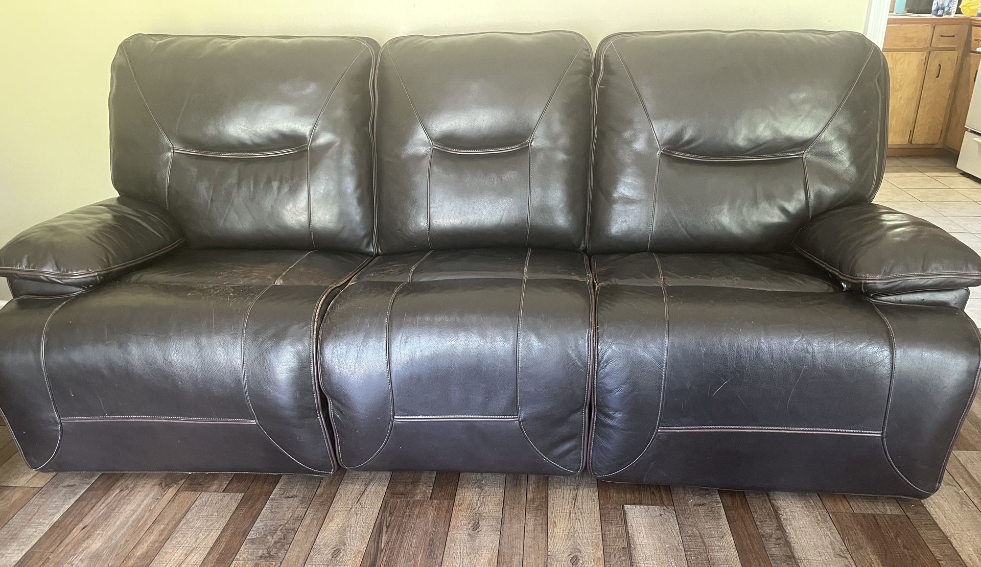 Leather Sofa & Love Seat (POWER RECLINER)