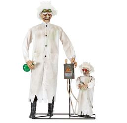 Home Depot Mad Scientist and Mini Mad Scientist Halloween Animatronic