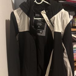 Black And White Hollister Jacket/sweater/zipup/ Windbreaker/ Rain Jacket 