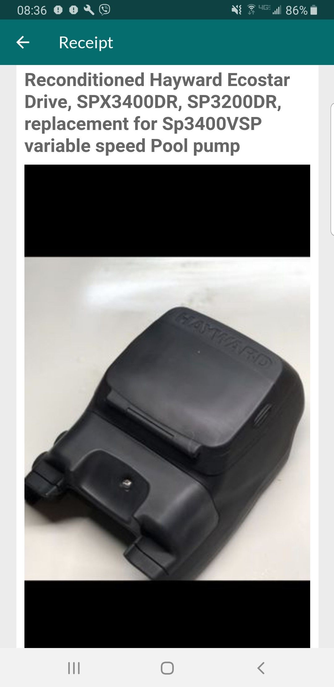 Reconditioned Hayward Ecostar Driver SP 3400 DR SP3200DR variable speed Pool pump.