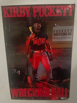 Vintage 1980s Kirby Puckett the wrecking ball Minnesota twins poster