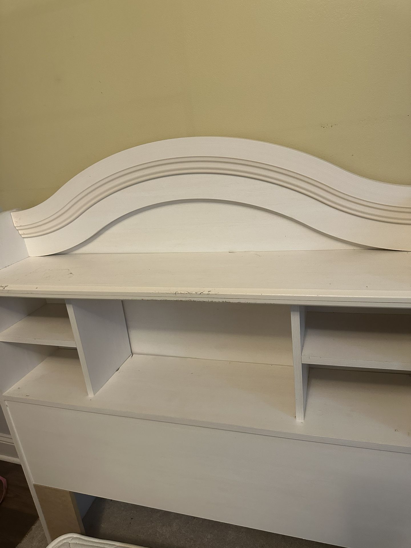 South Shore Tiara Mates Bed, Twin, White, Drawers, Bookcase Headboard