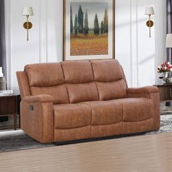 Wide Manual Leather Recliner