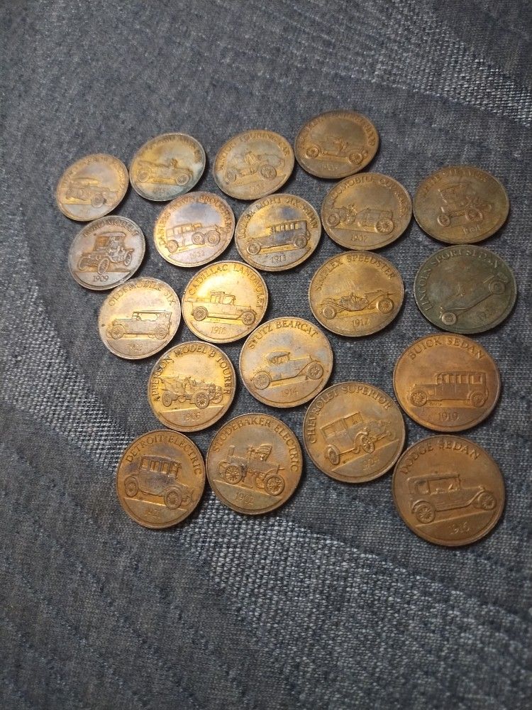 Vintage Car Tokens 20 Of Them 20 Buys Them All