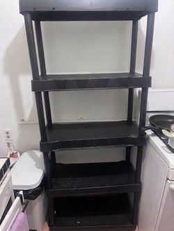 2 black shelves