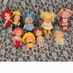 Set (9) of Vintage Strawberry Shortcake Dolls 4 To 5"