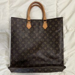 Louis Vuitton LV Used Sac Plat Flat Monogram Tote Bag