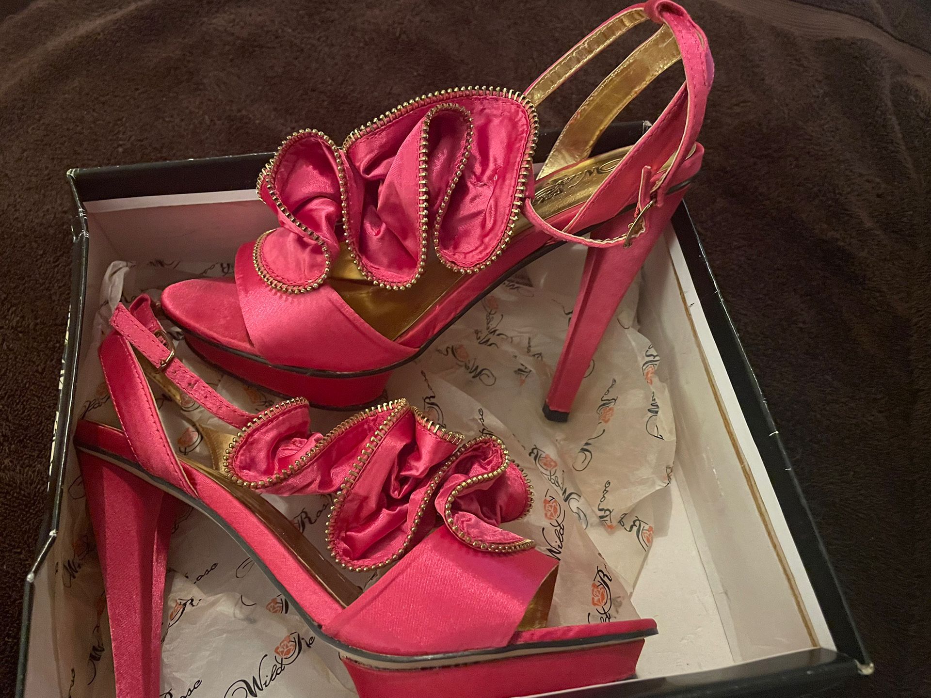 Fushia Open Toe Heels 