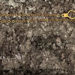 Antique Pocket Watch 19 inch Gold Toned Chain 