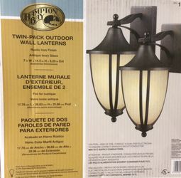 Hampton+Bay twin-pack outdoor wall lanterns