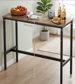Veikous Industrial Bar Table with Metal Frame