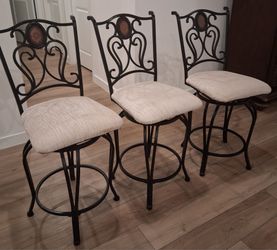 3 Wrought Iron Stools