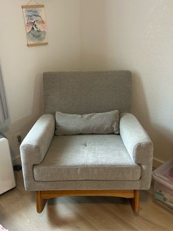 Gray rocking chair