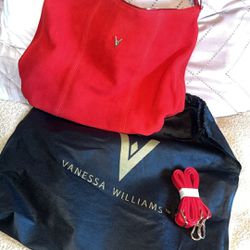 Vanessa Williams Genuine Suede Red Hobo Bag