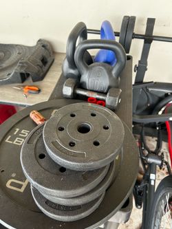 Work out bench and weights