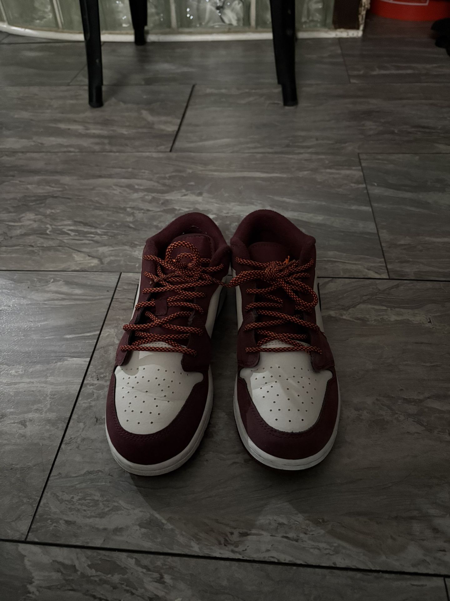 Burgundy & White Nike Jordan 1