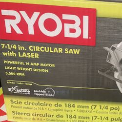 Ryobi 14 Amp 7-1/4 in. Circular Saw with Laser Unopened In Box 