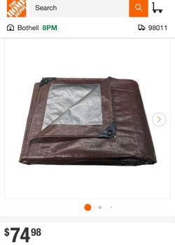 Extra large heavy duty tarp 16x20 ft brown silver