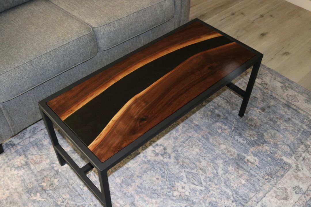 Black Epoxy Walnut Coffee Table