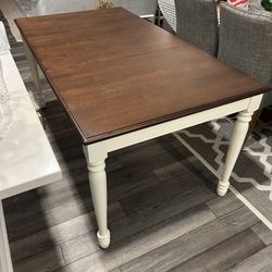 Farmhouse Style Dining Room Table — Two Tone & Expandable 