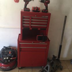 Tool Box, Air Compressor,j3 Ton Jac And Stands,impact Set