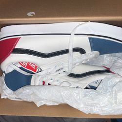 white Blue And Red Vans Size 11.5