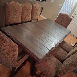 Elegant DiningTable 8 Chairs(Rustic)