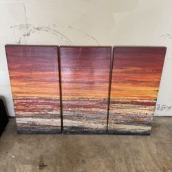 3-piece Canvas Wall Art 12x24. $15 OBO!