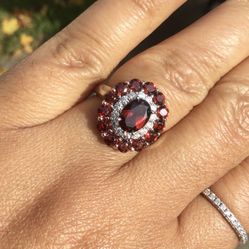 Genuine Red Garnet 925 Sterling Silver 
