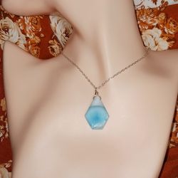 Beautiful Vintage Rare Mosaic Larimar Necklace 