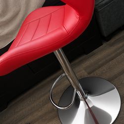 Bar Stools Counter Stools Height Adjustable Swivel Stool with Back Durable PU Leather Modern Tall Dinner Chair Barstools for Kitchen Island Living Roo