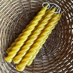 Spiral Twist Taper Beeswax Candles