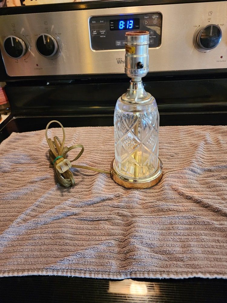 Vintage Leviton Cut Glass Table Lamp