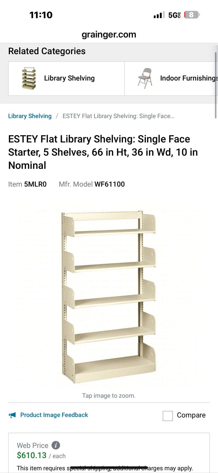 Complete 8 Unit Library shelving Set. Like New! Complete Set. Super Strong,