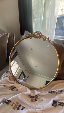 Round Gold Ornate Wall Mirror