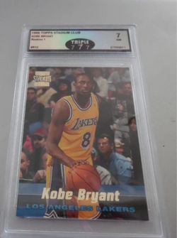 1996 Topps Stadium Club Kobe Bryant Rookie Card Graded 7