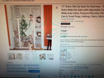 Extra tall pet gate for doorway 30” to 49”