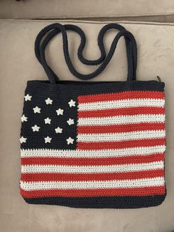 Over The Shoulder Crocheted Handbag Great Condition 11” X 12”