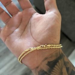 Gold Rope Bracelet 10k