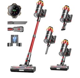 Cordless Vacuum Cleaner, 650W/55KPa 70Mins Vacuum Cleaners for Home, Self-Standing Stick Vacuum with Anti-Tangle Brush & OLED Touch Screen, Vacuum Cle