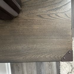 Brown Veneer Wood End Table - Set Of 2