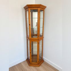 English Oak Curio Cabinet with Lights - Like New - New York, NY