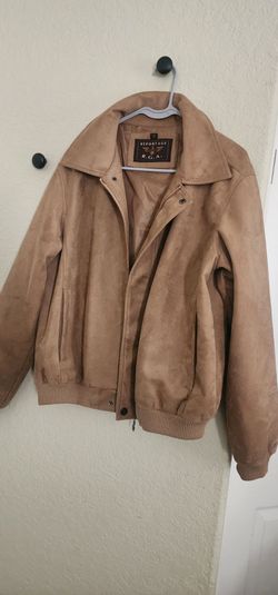Reportage R.G.A. Men's Tan Faux Suede Jacket – Size M | Classic Zip-Up Casual Coat