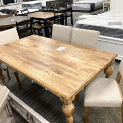 New 72” Table & 4 Chairs — SOLID WOOD