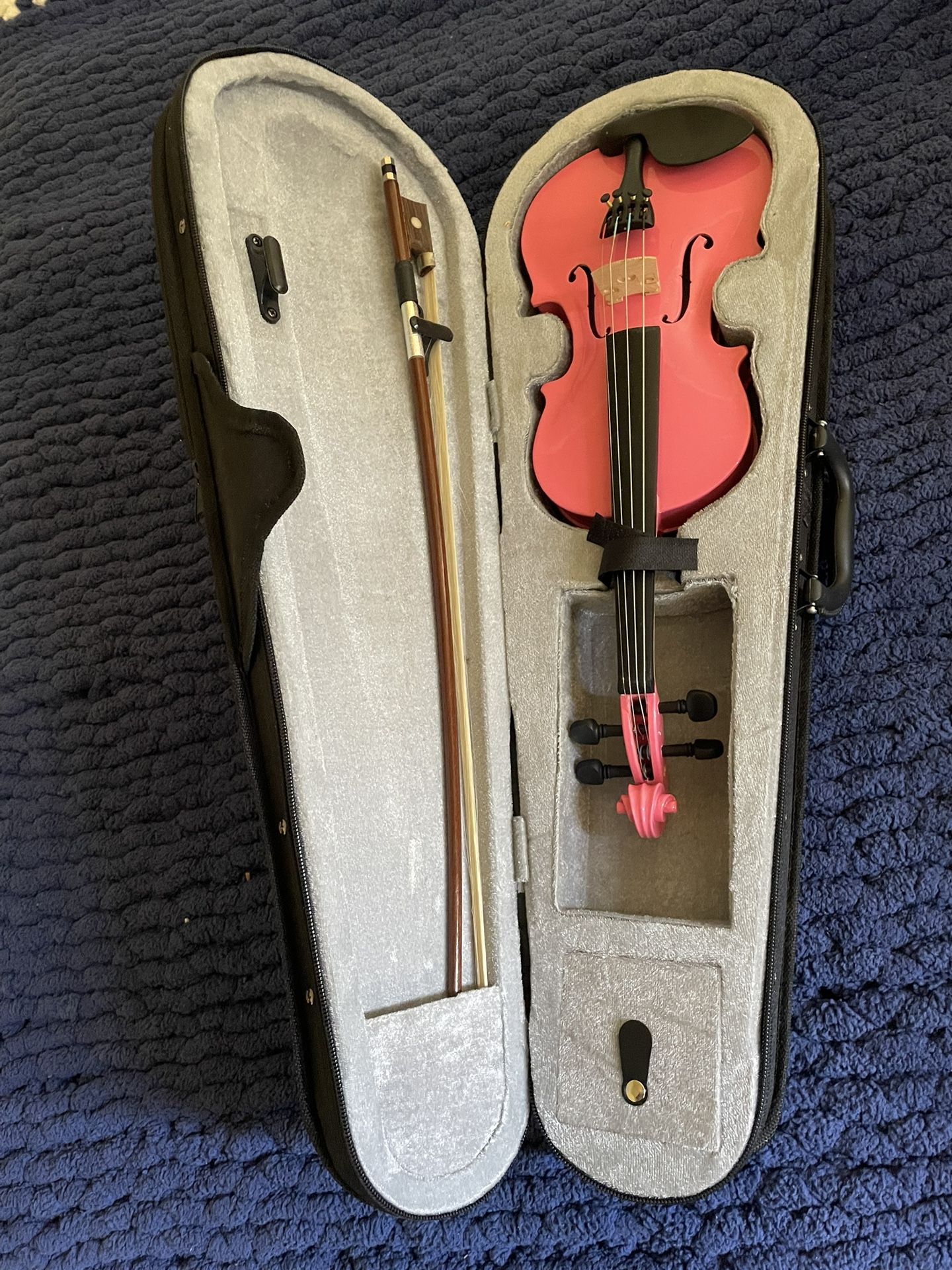 Glitter Pink 1/8 Violin- Beginner Violin for Kids 4-5